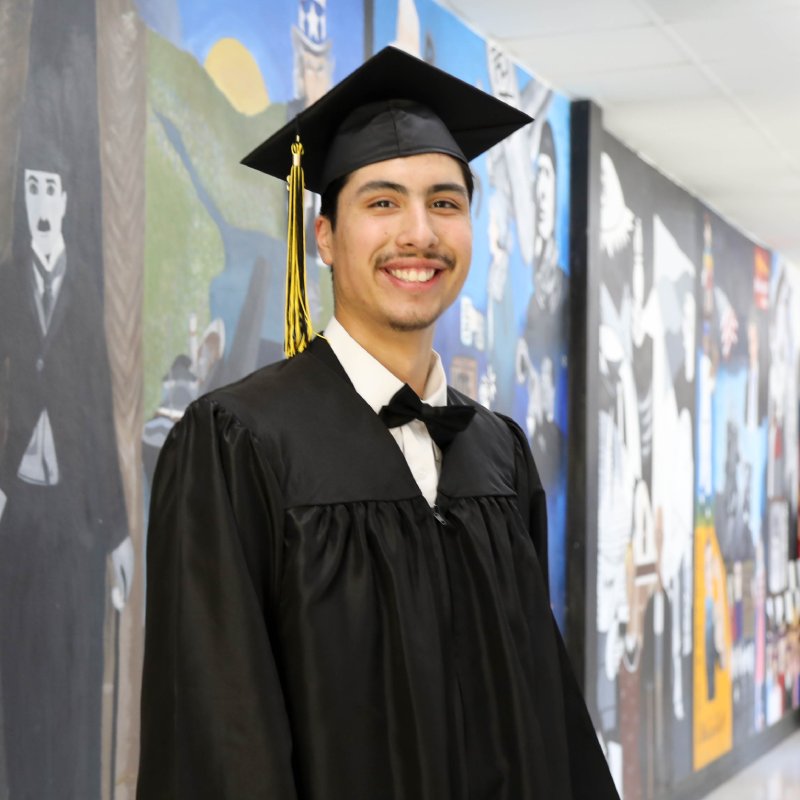 young man wearing graduation attire