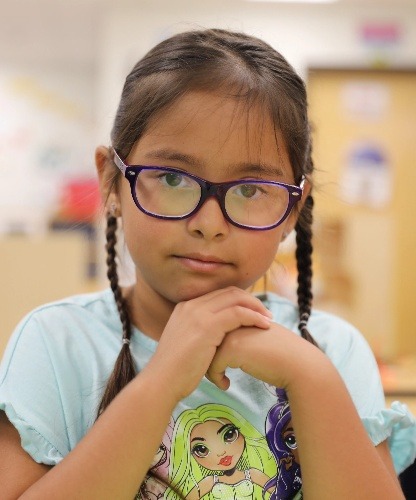 girl with glasses