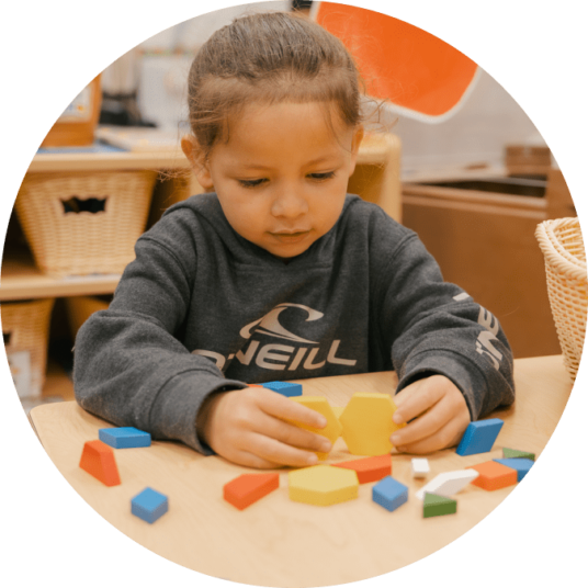 Girl playing with Blocks